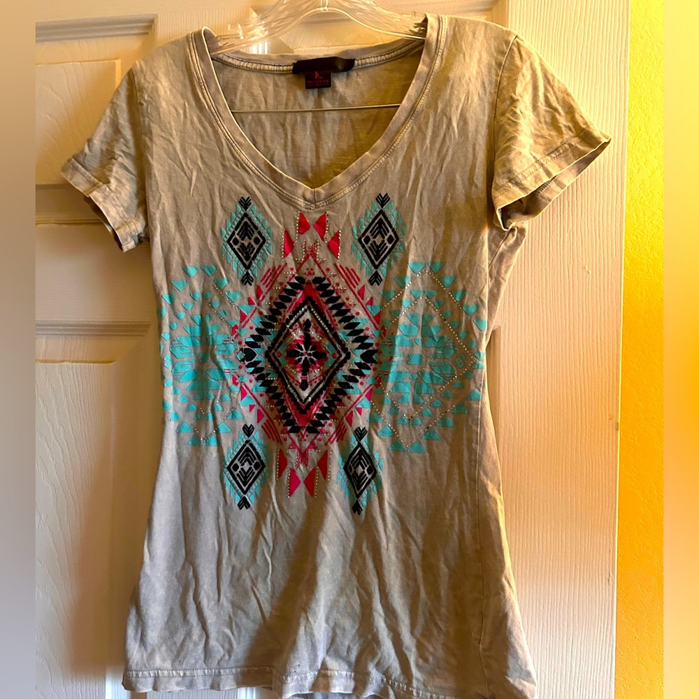 Rock and Roll Cowgirl Aztec Tee shirt